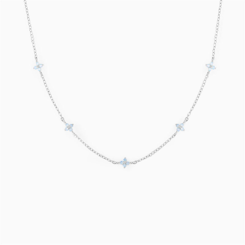 Ins Style Fashion Blue Flower Necklace Vacation Beach Travel Spring Summer Jewelry