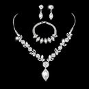 Bridal White Crystal Floral Jewelry Set