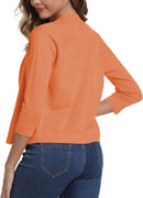 Women'S 3/4 Sleeve Cropped Cardigan Sweater Elegant Shrugs for Women
