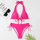New Style Swimwear Strap Style Bikini Solid Color Swimwear