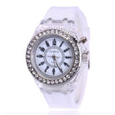 LED Luminous Watches Geneva Women Quartz Watch Women Ladies Silicone Bracelet Watches
