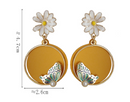 Flower Leaf Transfer Beads Zircon Ear Ring