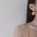 Flower Leaf Transfer Beads Zircon Ear Ring