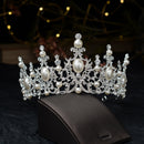 Baroque Luxury Silver Plated Crystal Pearls Bridal