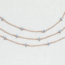 Ins Style Fashion Blue Flower Necklace Vacation Beach Travel Spring Summer Jewelry